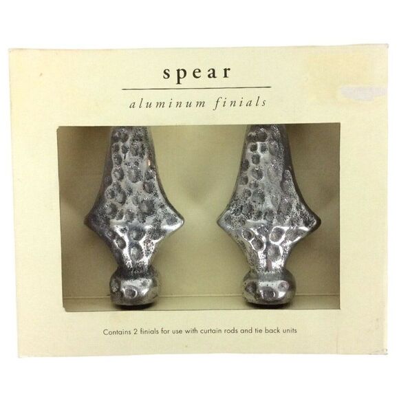 Pier 1 Aluminum Finials Rustic Spear Silvertone Decorative New Open Box - Picture 1 of 4